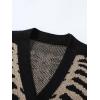 imageSHENHE Mens Skeleton Pattern Cardigan Sweaters Long Sleeve Unisex Outwear Knitted CoatsKhaki