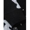imageSHENHE Mens Skeleton Pattern Cardigan Sweaters Long Sleeve Unisex Outwear Knitted CoatsLight Grey