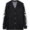 imageSHENHE Mens Skeleton Pattern Cardigan Sweaters Long Sleeve Unisex Outwear Knitted CoatsSolid Black