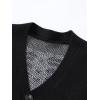 imageSHENHE Mens Skeleton Pattern Cardigan Sweaters Long Sleeve Unisex Outwear Knitted CoatsSolid Black