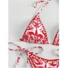 imageSHENHE Womens 2 Piece Halter Swimsuit Textured Tie Side Triangle Bikini Bathing SuitBoho Print Red