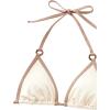 imageSHENHE Womens 2 Piece Halter Swimsuit Textured Tie Side Triangle Bikini Bathing SuitContrast Binding Apricot