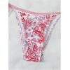 imageSHENHE Womens 2 Piece Halter Swimsuit Textured Tie Side Triangle Bikini Bathing SuitFloral White Pink