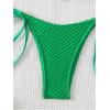 imageSHENHE Womens 2 Piece Halter Swimsuit Textured Tie Side Triangle Bikini Bathing SuitGreen