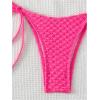imageSHENHE Womens 2 Piece Halter Swimsuit Textured Tie Side Triangle Bikini Bathing SuitHot Pink