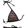 imageSHENHE Womens 2 Piece Halter Swimsuit Textured Tie Side Triangle Bikini Bathing SuitMesh Black