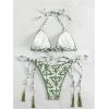 imageSHENHE Womens 2 Piece Halter Swimsuit Textured Tie Side Triangle Bikini Bathing SuitPaisley Army Green