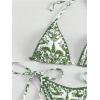 imageSHENHE Womens 2 Piece Halter Swimsuit Textured Tie Side Triangle Bikini Bathing SuitPaisley Army Green