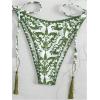 imageSHENHE Womens 2 Piece Halter Swimsuit Textured Tie Side Triangle Bikini Bathing SuitPaisley Army Green