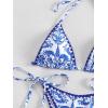 imageSHENHE Womens 2 Piece Halter Swimsuit Textured Tie Side Triangle Bikini Bathing SuitPaisley Blue White