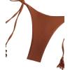 imageSHENHE Womens 2 Piece Halter Swimsuit Textured Tie Side Triangle Bikini Bathing SuitRust Brown