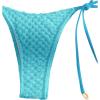 imageSHENHE Womens 2 Piece Halter Swimsuit Textured Tie Side Triangle Bikini Bathing SuitShell Decor Blue