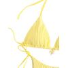 imageSHENHE Womens 2 Piece Halter Swimsuit Textured Tie Side Triangle Bikini Bathing SuitSolid Yellow