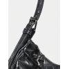 imageSHENHE Womens Casual Hobo Shoulder Bag Y2K PU Leather Ruched Zipper Clutch HandbagBlack