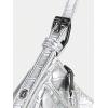 imageSHENHE Womens Casual Hobo Shoulder Bag Y2K PU Leather Ruched Zipper Clutch HandbagSilver