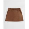 imageSHENHE Womens Drawstring Waist Casual Sweat Skirt Sports Mini Skirt with PocketsBrown