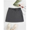 imageSHENHE Womens Drawstring Waist Casual Sweat Skirt Sports Mini Skirt with PocketsDark Grey