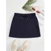 imageSHENHE Womens Drawstring Waist Casual Sweat Skirt Sports Mini Skirt with PocketsDeep Blue