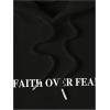 imageSHENHE Womens Graphic Hoodie Slogan Faith Over Fear Christian Hoodie Pullover SweatshirtBlack