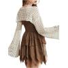 imageSHENHE Womens Hollow Out Knitted Pullover Sweater Crochet Cropped Sweater Top Long Sleeve Casual Cover Up TopApricot
