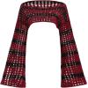 imageSHENHE Womens Hollow Out Knitted Pullover Sweater Crochet Cropped Sweater Top Long Sleeve Casual Cover Up TopBurgundy