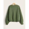 imageSHENHE Womens Oversized Skeleton Pattern Ripped Round Neck Sweater PulloverGreen