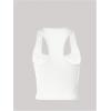 imageSHENHE Womens Ribbed Knit Rhinestone Letter Print Racerback Y2k Crop Tank TopWhite