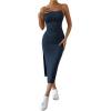 imageSHENHE Womens Split Thigh Twist Backless Spaghetti Strap Sleeveless Bodycon Midi DressesBlue