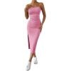 imageSHENHE Womens Split Thigh Twist Backless Spaghetti Strap Sleeveless Bodycon Midi DressesLight Pink