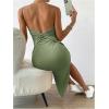 imageSHENHE Womens Split Thigh Twist Backless Spaghetti Strap Sleeveless Bodycon Midi DressesMint Green
