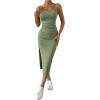 imageSHENHE Womens Split Thigh Twist Backless Spaghetti Strap Sleeveless Bodycon Midi DressesMint Green