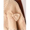 imageSHENHE Girls Bow Sweater Pullover Crewneck Long Sleeve Knitted Cute Sweater Jumper TopApricot