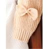 imageSHENHE Girls Bow Sweater Pullover Crewneck Long Sleeve Knitted Cute Sweater Jumper TopApricot