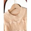 imageSHENHE Girls Bow Sweater Pullover Crewneck Long Sleeve Knitted Cute Sweater Jumper TopApricot