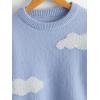 imageSHENHE Girls Casual Cloud Print Crewneck Long Sleeve Pullover Sweater Jumper TopsBlue