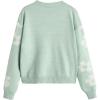 imageSHENHE Girls Casual Flower Print Crewneck Long Sleeve Pullover Sweater Jumper TopsBlue