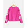 imageSHENHE Girls Casual Flower Print Crewneck Long Sleeve Pullover Sweater Jumper TopsFloral Hot Pink