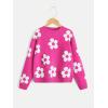 imageSHENHE Girls Casual Flower Print Crewneck Long Sleeve Pullover Sweater Jumper TopsFloral Hot Pink