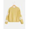 imageSHENHE Girls Casual Flower Print Crewneck Long Sleeve Pullover Sweater Jumper TopsFloral Yellow