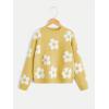 imageSHENHE Girls Casual Flower Print Crewneck Long Sleeve Pullover Sweater Jumper TopsFloral Yellow