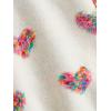 imageSHENHE Girls Casual Flower Print Crewneck Long Sleeve Pullover Sweater Jumper TopsHearts Beige