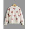 imageSHENHE Girls Casual Flower Print Crewneck Long Sleeve Pullover Sweater Jumper TopsHearts Beige