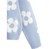 imageSHENHE Girls Casual Flower Print Crewneck Long Sleeve Pullover Sweater Jumper TopsLight Blue