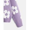 imageSHENHE Girls Casual Flower Print Crewneck Long Sleeve Pullover Sweater Jumper TopsMauve Purple
