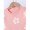 imageSHENHE Girls Casual Flower Print Crewneck Long Sleeve Pullover Sweater Jumper TopsPink