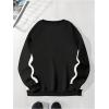 imageSHENHE Mens Crewneck Letter Graphic Sweatshirt Raglan Sleeve Vintage Pullover SweatshirtBlack