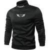 imageSHENHE Mens Graphic Letter Print Mock Neck Long Sleeve Casual Pullover Sweatshirt TopBlack