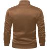 imageSHENHE Mens Graphic Letter Print Mock Neck Long Sleeve Casual Pullover Sweatshirt TopCoffee Brown