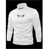 imageSHENHE Mens Graphic Letter Print Mock Neck Long Sleeve Casual Pullover Sweatshirt TopWhite