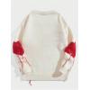 imageSHENHE Mens Heart Print Crewneck Drop Shoulder Long Sleeve Streetwear Pullover SweaterWhite